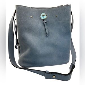 Kate Spade Large Bucket Suede Mixed Mat- Dusty Blue